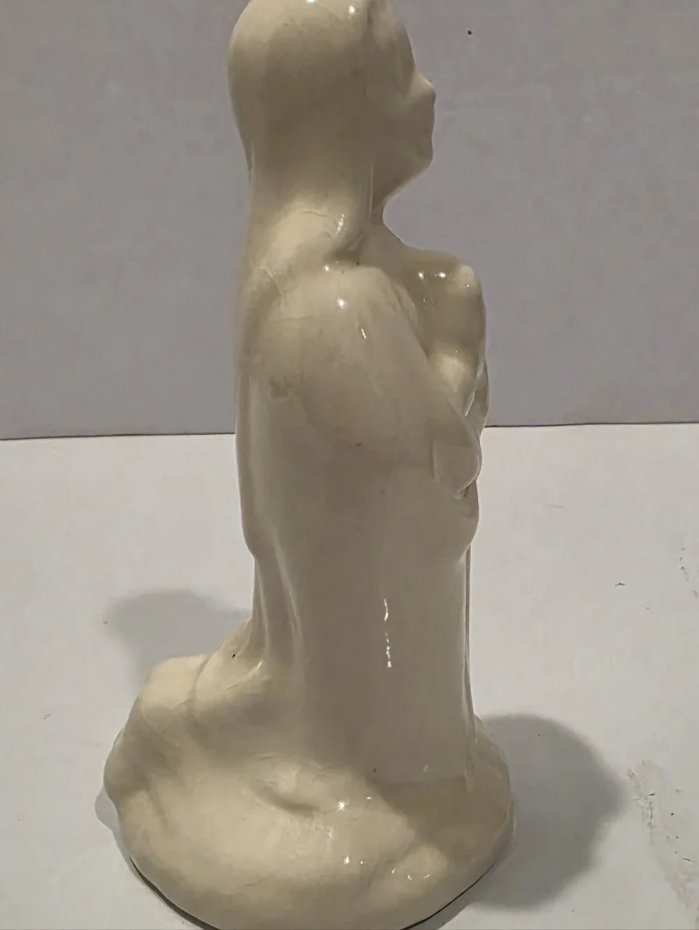 Cream Ceramic Praying Figurine - Elegant Home Accent